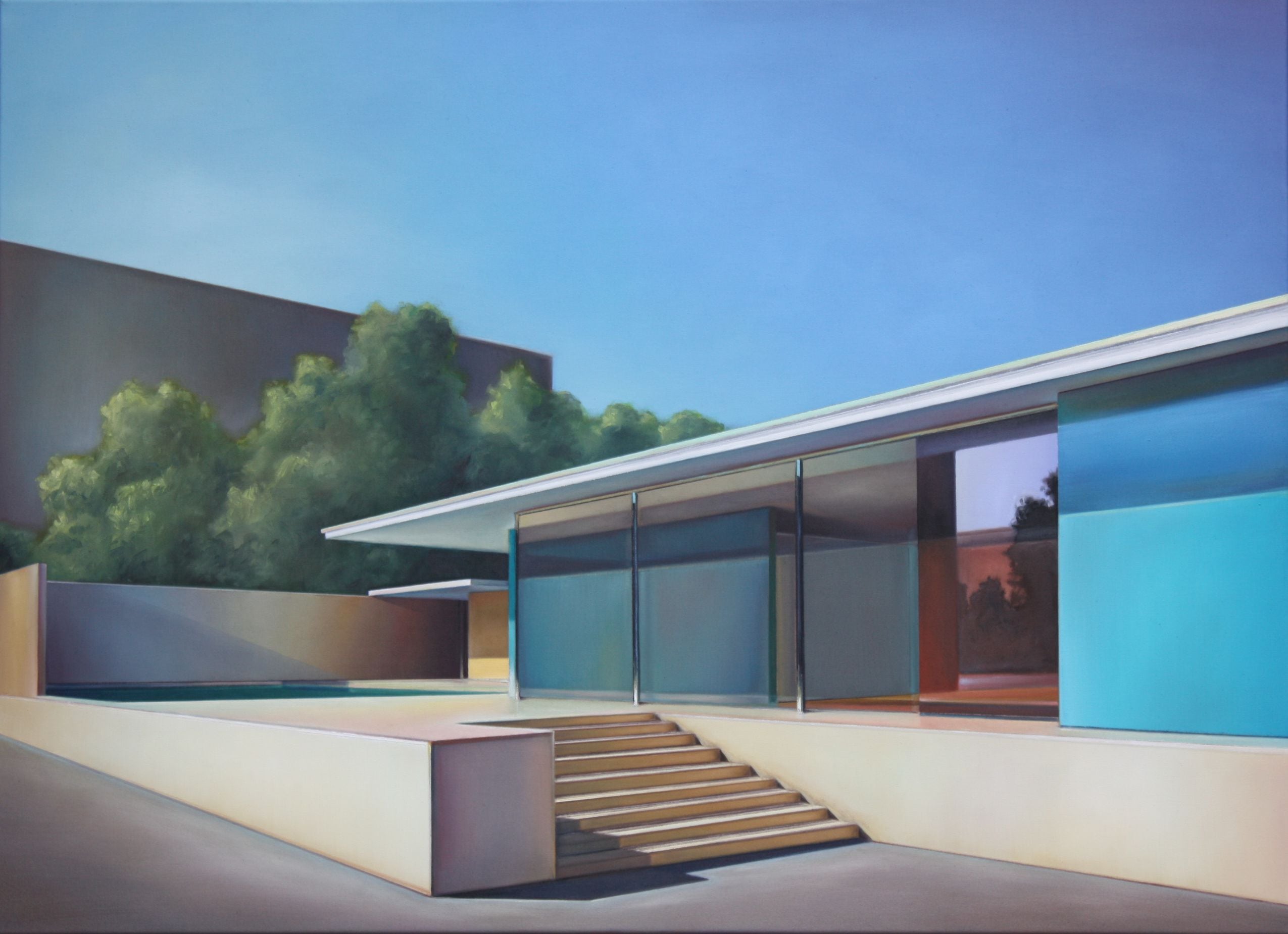 Barcelona Pavillon, 2016, cm, Öl auf Lw., 80x110cm