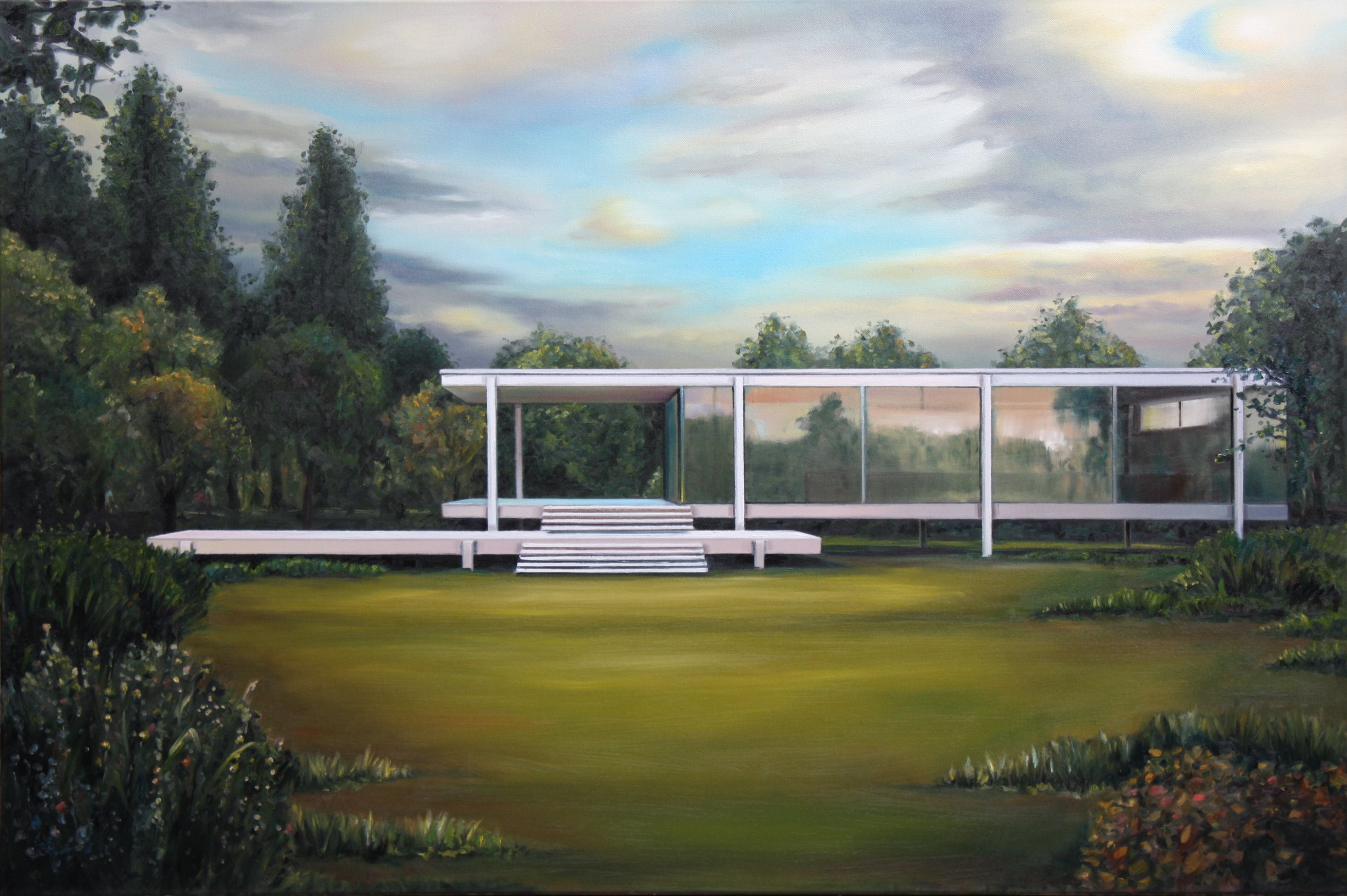 Farnsworth House, 2016, 80x120cm, Öl auf Lw.