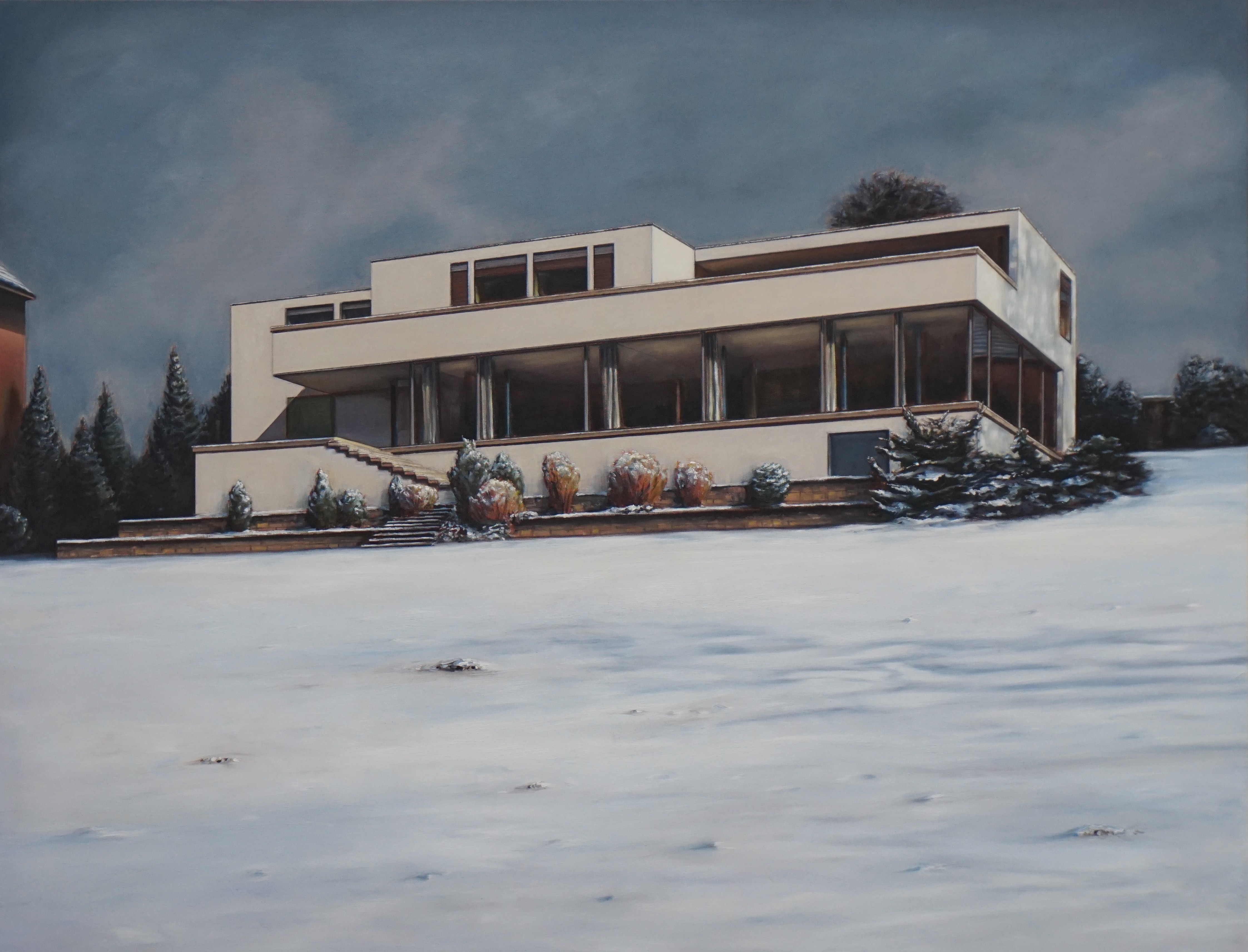 Haus Tugendhat, 2018, 120x150cm, Öl auf Lw