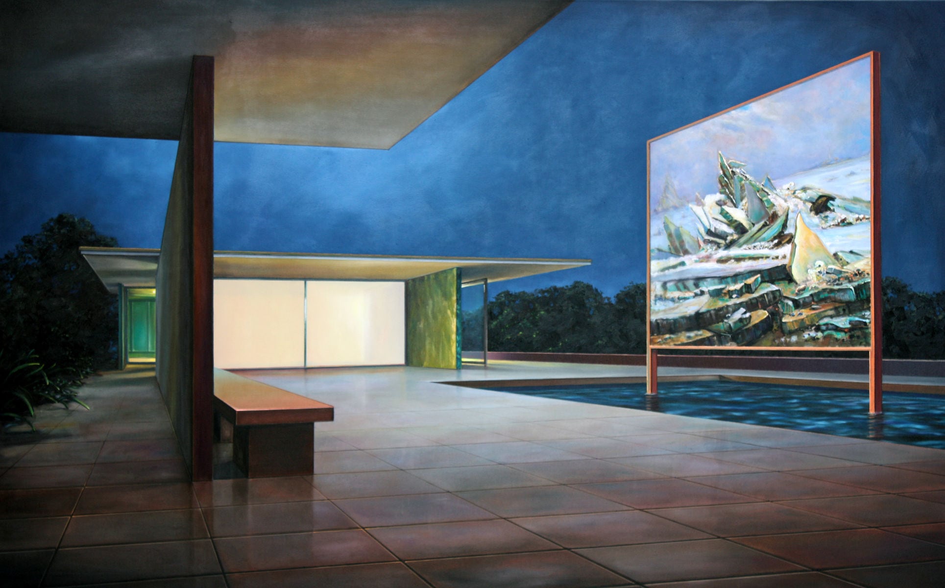 Pavillon (C.D. Friedrich II), 2018, 120x190cm, Öl auf Lw